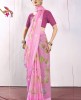 Fancy Georgette Printed Saree With blouse and swaroski stone work border